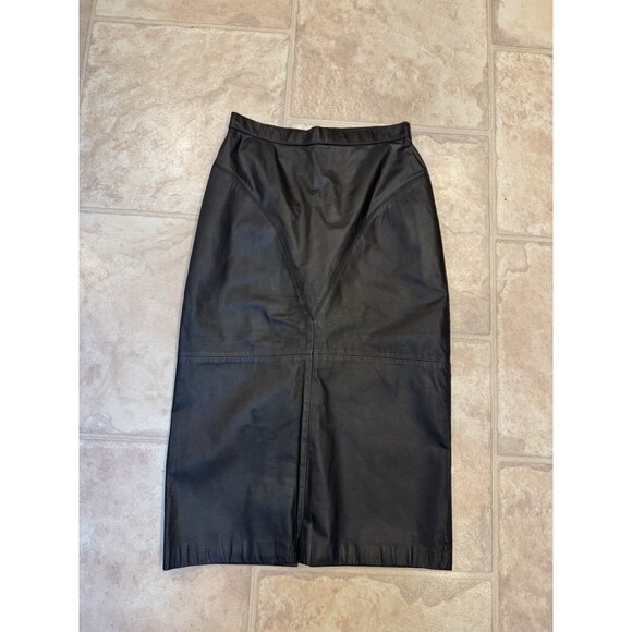 G-III Leather Fashions Dresses & Skirts - G-III‎ Leather Fashions Women’s 12 Black Genuine Leather Maxi Skirt Y2K Vintage